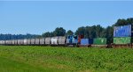 E/B CN 8952, mid train DPU on CN M356, a mixed freight, priority train from Vancouver, B.C., to Winnipeg, Manitoba. Approaching the Sorensen Road crossing.